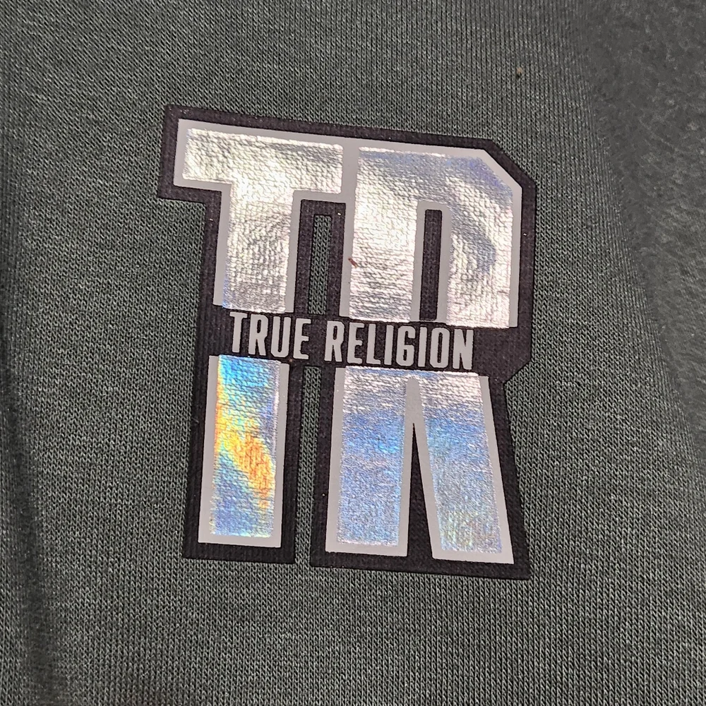 TRUE RELIGION NWT Zip Hoodie Mens Large Green Hip Hop Streetwear Y2K Urban